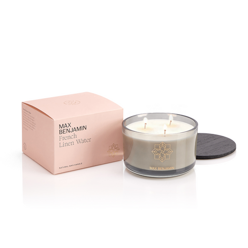 Max Benjamin - 3-Wick Geurkaars - French Linen Water