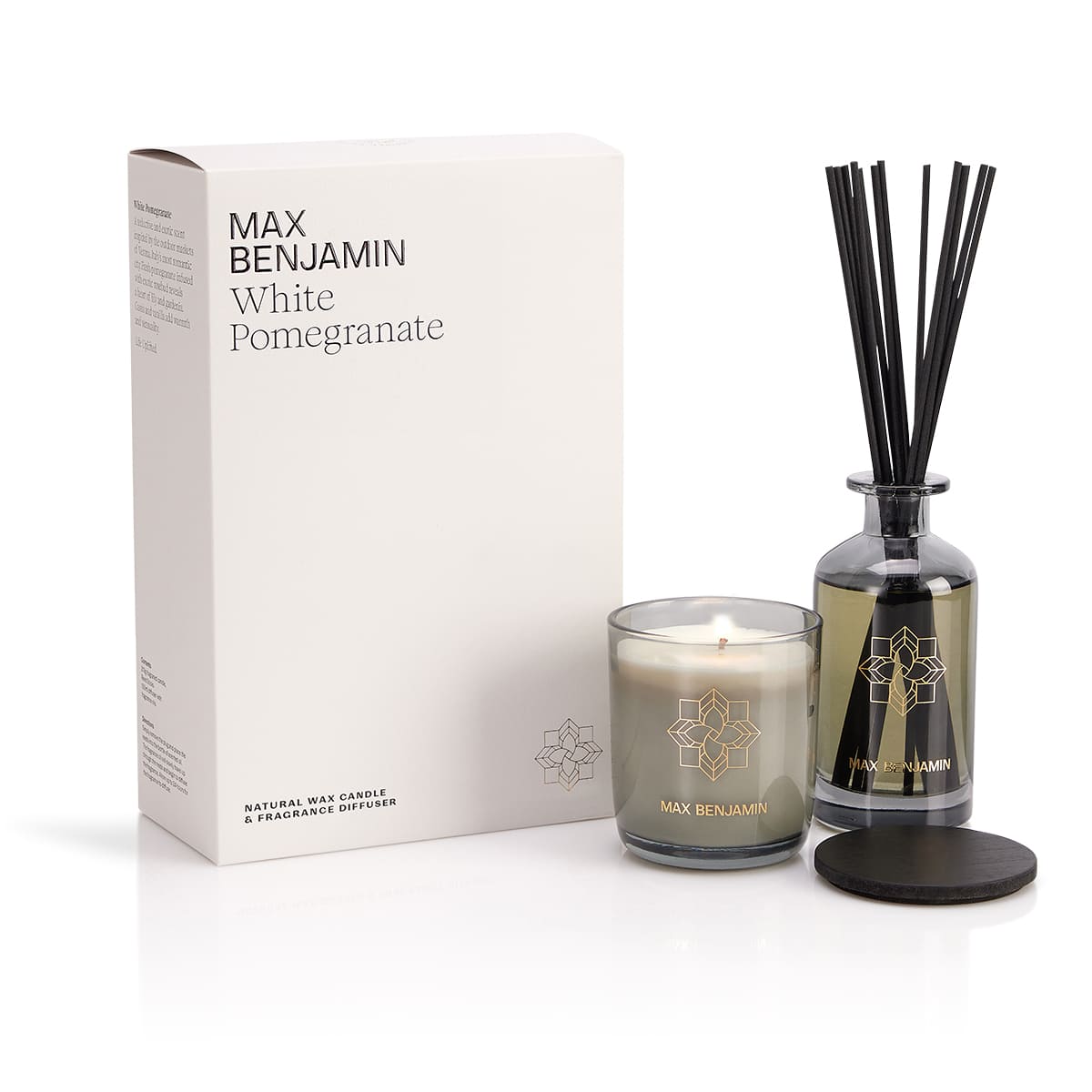 Max Benjamin - Geurkaars & Geurstokjes Cadeauset - White Pomegranate