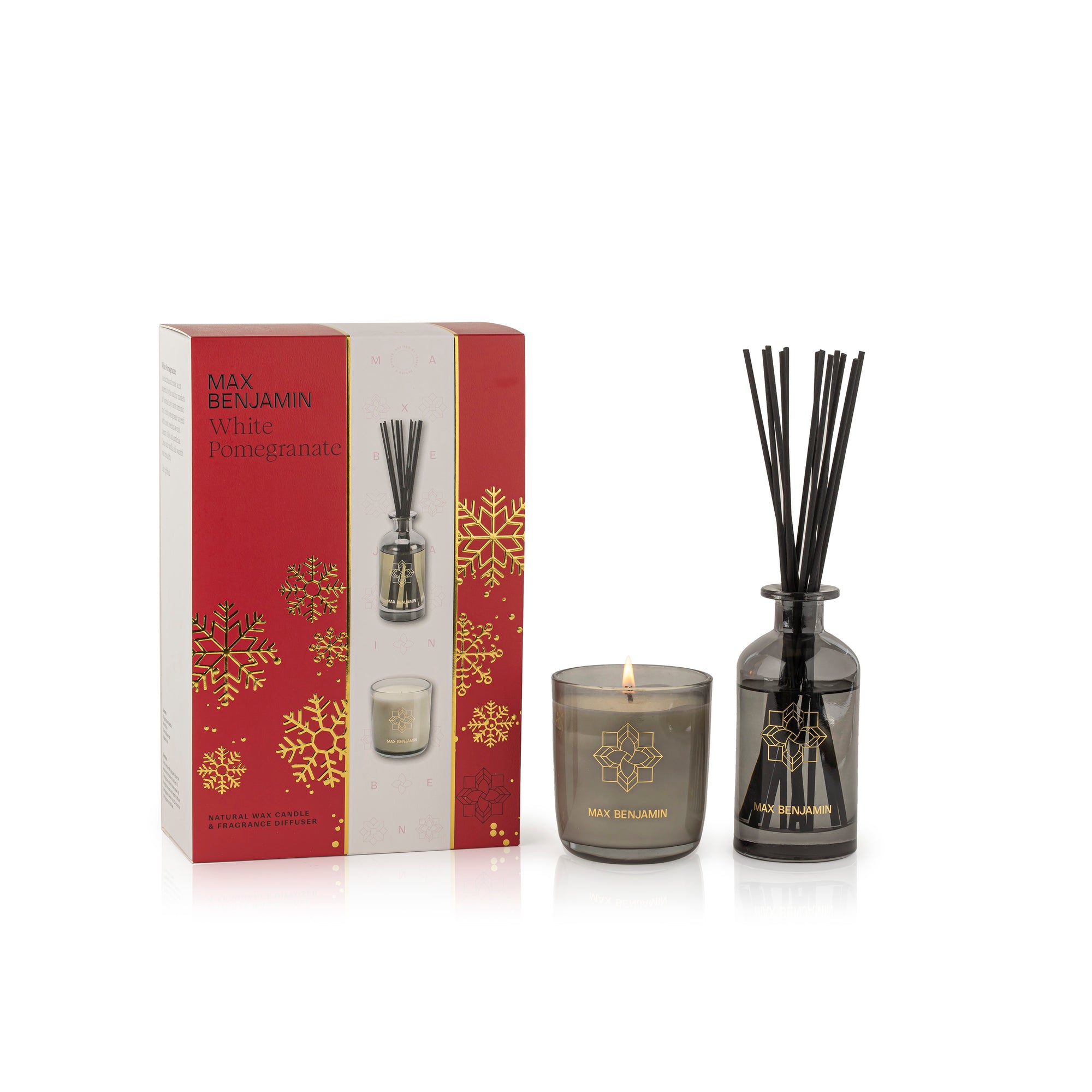 Max Benjamin - Geurkaars & Geurstokjes Cadeauset Kerst - White Pomegranate